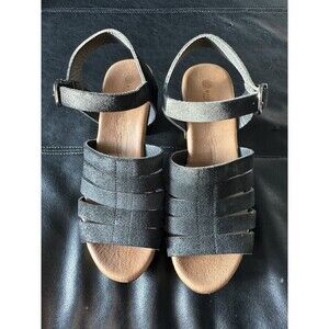 Eric Michael Mission Black Leather Heels Women’s EU 38 Comfort Career Shoes